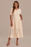 Hollow Short Sleeve Round Neck Tiered Cotton Maxi Dress 7 Hollow Short Sleeve Round Neck Tiered Cotton Maxi Dress - Image 5