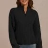 Black High Neck Half Zip Sweater -Women Dress Shop 20230831 150959