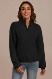 Black High Neck Half Zip Sweater