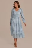 Mint Long Sleeve V Neck Smocked Midi Dress 7 Mint Long Sleeve V Neck Smocked Midi Dress - Image 5