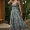 Floral V Neck Sleeveless Cotton Spring Summer Maxi Dress -Women Dress Shop 294011 10779675