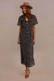 Navy Short Sleeve V Neck Natural Ruffle Maxi Dress 7 Navy Short Sleeve V Neck Natural Ruffle Maxi Dress - Image 5
