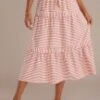 Stripe Elastic Waist Midi Skirt With Pockets -Women Dress Shop brld2050502 1