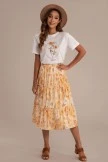 Dusty Yellow Floral Elastic Waist Tiered Midi Skirt 8 Dusty Yellow Floral Elastic Waist Tiered Midi Skirt - Image 6