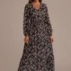 Floral Long Sleeve V Neck Maxi Dress -Women Dress Shop brld2060902 1
