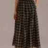 Black Plaid Maxi Skirt With Pockets -Women Dress Shop brld2070706 1 1