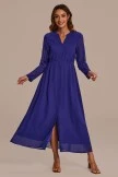 Dark Blue Long Sleeve V Neck Tiered Maxi Dress 5 Dark Blue Long Sleeve V Neck Tiered Maxi Dress - Image 3