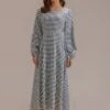 Plaid Long Sleeve Round Neck Midi Dress -Women Dress Shop brld2072103 1 1