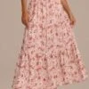 Floral Elastic Waist Tiered Maxi Skirt -Women Dress Shop brld2090805 1 1