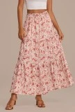 Floral Elastic Waist Tiered Maxi Skirt 3 Floral Elastic Waist Tiered Maxi Skirt