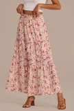Floral Elastic Waist Tiered Maxi Skirt 6 Floral Elastic Waist Tiered Maxi Skirt - Image 4