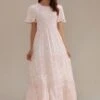 Floral Short Sleeve Round Neck Smocked Tiered Maxi Dress -Women Dress Shop brld2092902 1