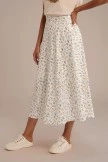 Casual Floral Print Midi Skirt