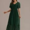Evergreen Short Sleeve V Neck Maxi Dress -Women Dress Shop brld22080909 1 1