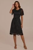 Black Lace Short Sleeve Round Neck Midi Dress 7 Black Lace Short Sleeve Round Neck Midi Dress - Image 5