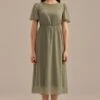 Sage Short Sleeve Round Neck Maxi Dress