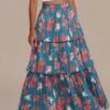 Multi Floral High Waist Tiered Maxi Skirt -Women Dress Shop brld4030715 1