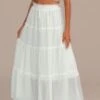 White Tie Waist Tiered Maxi Skirt -Women Dress Shop brld4030731 1