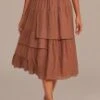 Brown High Waist Asymmetrical Layered Maxi Skirt -Women Dress Shop brld4030732 1