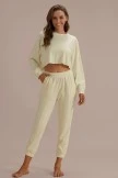 Cream Casual Cute Comfy Leisure Loungewear Set