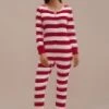 Red Stripe Cute Comfy Buttons Onesie With Pockets -Women Dress Shop brlj016 1