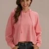 Pink Long Sleeve Casual Sport Hoodie Top -Women Dress Shop brls006 1