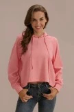 Pink Long Sleeve Casual Sport Hoodie Top