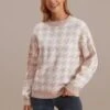 Pink Casual Round Neck Sweet Fall Winter Sweater