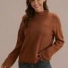Chocolate Loose Solide Casual Cute Fall Winter Thin Sweater -Women Dress Shop brls015 1