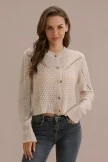 Ivory Buttons Cute Fall Thin Sweater