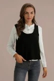 Black Cute Fall Winter Fashion Sweater Vest