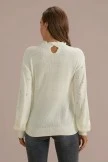 Ivory Long Sleeve Ruffle High Neck Knit Sweater 6 Ivory Long Sleeve Ruffle High Neck Knit Sweater - Image 4