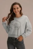 MintCream Cute Cactus Print Long Sleeve Round Neck Pullover