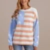 USA Flag Printed Round Neck Long Sleeve Lightweight Knit Sweater -Women Dress Shop brls2061601 1 1