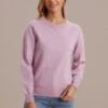 Purple Long Sleeve Round Neck Brushed Knit Sweater -Women Dress Shop brls3071301 1