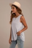 Grey Sleeveless Round Neck Peplum Back Top 7 Grey Sleeveless Round Neck Peplum Back Top - Image 5