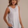 Grey Sleeveless Round Neck Peplum Back Top -Women Dress Shop brlt022208 5