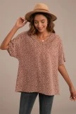 Rust Animal Print V Neck Front Pocket Top 5 Rust Animal Print V Neck Front Pocket Top - Image 3
