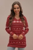 Holiday V Neck Long Sleeve Side Pockets Knit Top