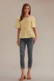 Yellow Plaid Square Neck Short Sleeve Blouse 8 Yellow Plaid Square Neck Short Sleeve Blouse - Image 6