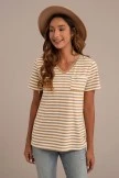 Peru Stripe V Neck Short Sleeve Tee 6 Peru Stripe V Neck Short Sleeve Tee - Image 4