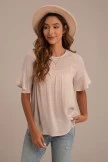 Casual Solid Round Neck Ruffle Sleeve Blouse 5 Casual Solid Round Neck Ruffle Sleeve Blouse - Image 3