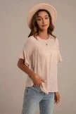 Casual Solid Round Neck Ruffle Sleeve Blouse