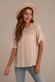 Casual Solid Round Neck Ruffle Sleeve Blouse 6 Casual Solid Round Neck Ruffle Sleeve Blouse - Image 4