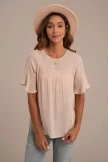 Casual Solid Round Neck Ruffle Sleeve Blouse 7 Casual Solid Round Neck Ruffle Sleeve Blouse - Image 5