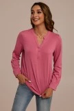 Mauve Long Sleeve V Neck Button Top 6 Mauve Long Sleeve V Neck Button Top - Image 4