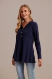 Blue Long Sleeve V Neck Button Front Blouse 7 Blue Long Sleeve V Neck Button Front Blouse - Image 5