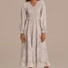 Floral Long Sleeve V Neck Smocked Midi Dress 1 Floral Long Sleeve V Neck Smocked Midi Dress -Women Dress Shop d2052602 1