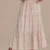 Cute Floral Elastic Waist Tiered Midi Skirt -Women Dress Shop d2060104 1