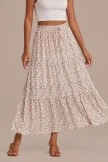 Cute Floral Elastic Waist Tiered Midi Skirt 6 Cute Floral Elastic Waist Tiered Midi Skirt - Image 4
